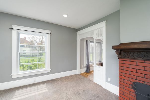 Empty room, Fireplace, Interior, Recessed Lighting