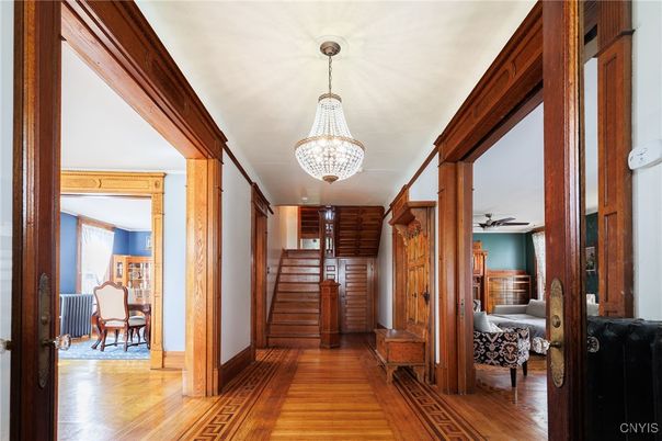 Chandelier, Dining room, Interior, Wood Texture Flooring