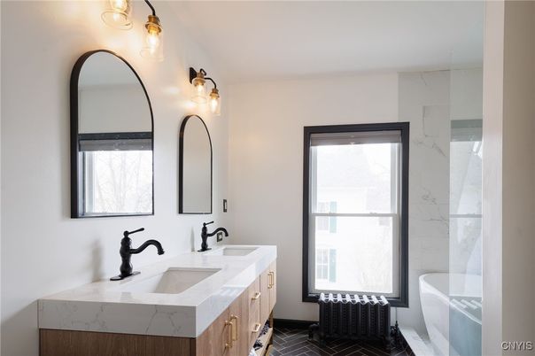Bathroom, Dual Sink Vanities, Interior, Marble Walls