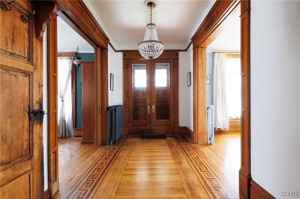 Chandelier, Interior, Wood Texture Flooring