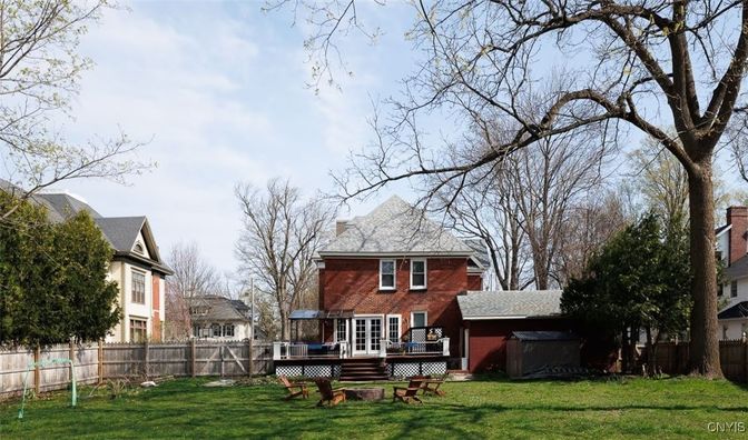 Backyard, Exterior, Facade, Brick Facade, Queen Anne Victorian