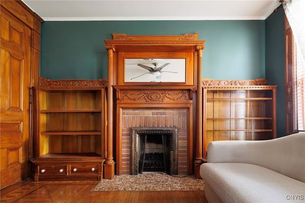 Fireplace, Interior, Wood Texture Flooring