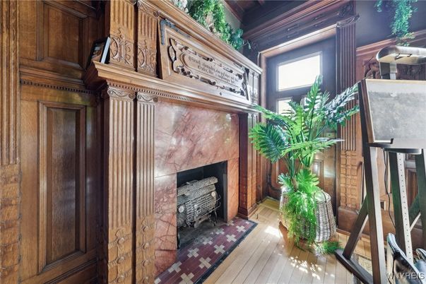 Fireplace, Interior, Wood Texture Flooring
