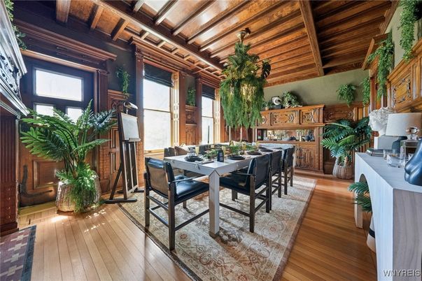 Dining room, Interior, Wooden Beams, Wooden Ceilings, Wood Texture Flooring