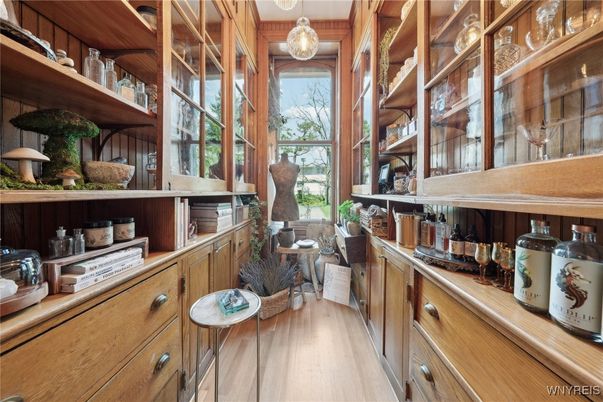 Interior, Kitchen, Pendant Lights, Wood Texture Flooring