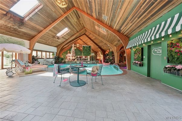 Interior, Pool, Wooden Ceilings