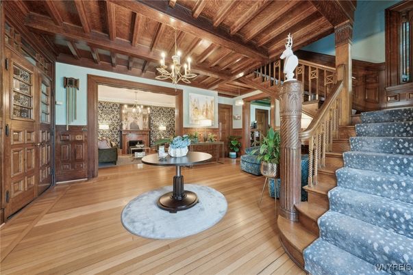 Chandelier, Fireplace, Interior, Living room, Wooden Beams, Wooden Ceilings, Wood Texture Flooring