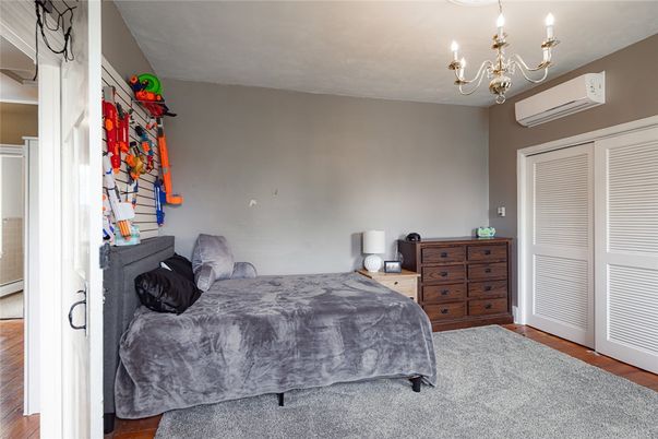 Bedroom, Chandelier, Interior, Wood Texture Flooring