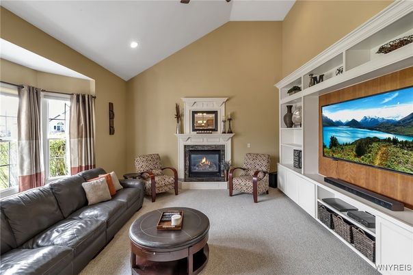 Fireplace, Interior, Living room, Recessed Lighting