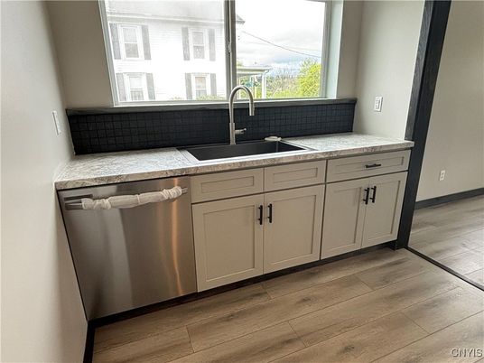 Interior, Kitchen, Stainless Steel Appliances, Wood Texture Flooring
