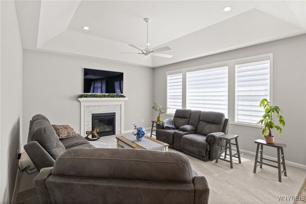 Fireplace, Interior, Living room, Recessed Lighting