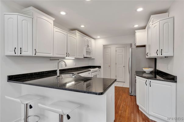 Interior, Kitchen, Recessed Lighting, Wood Texture Flooring