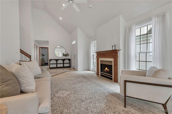 Fireplace, Interior, Living room, Recessed Lighting