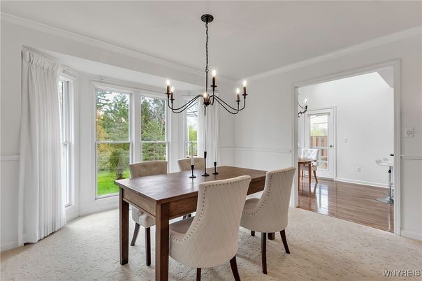 Chandelier, Dining room, Interior, Wood Texture Flooring