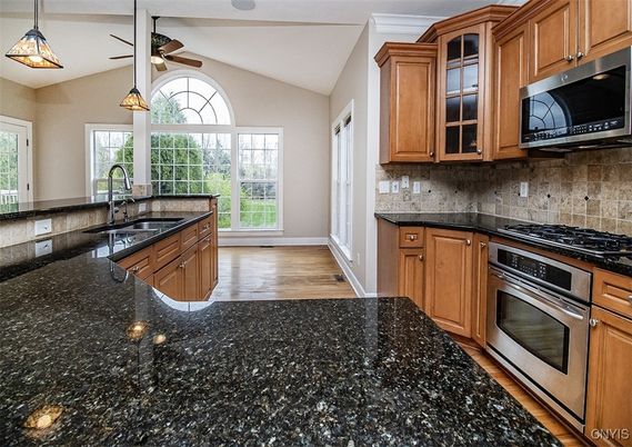 Interior, Kitchen, Pendant Lights, Wood Texture Flooring