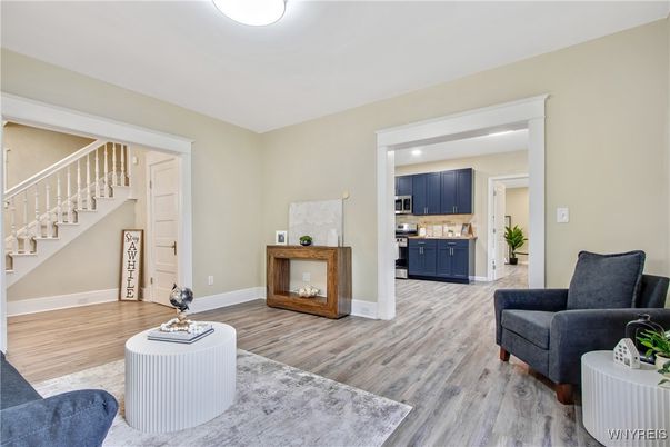 Interior, Kitchen, Recessed Lighting, Wood Texture Flooring