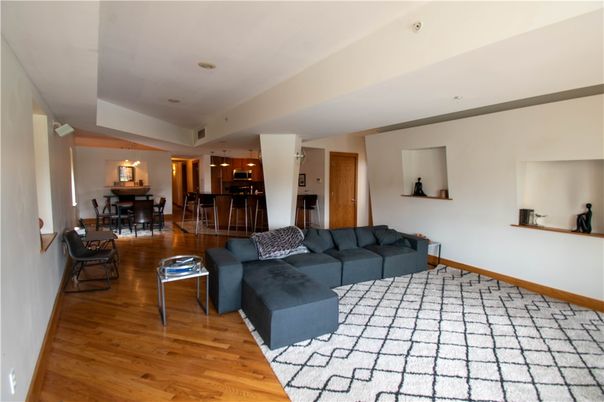 Dining room, Interior, Kitchen, Living room, Pendant Lights, Wood Texture Flooring