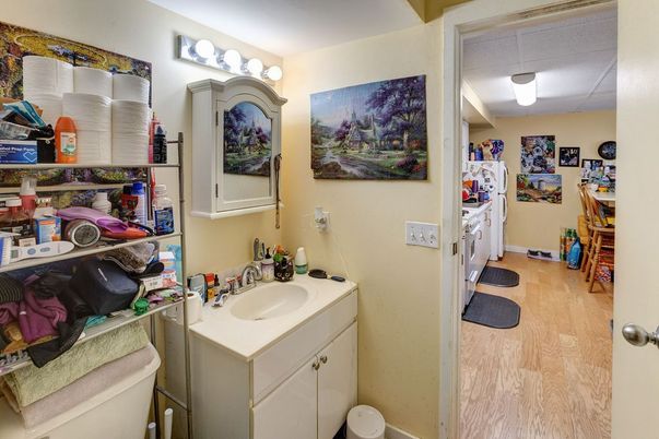 Bathroom, Interior, Wood Texture Flooring