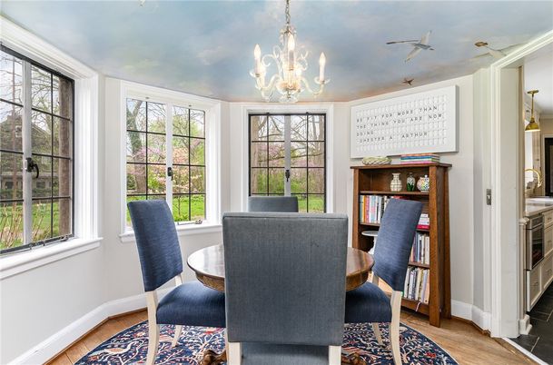 Chandelier, Dining room, Interior, Wood Texture Flooring