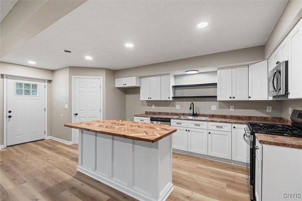 Interior, Kitchen, Recessed Lighting, Wood Texture Flooring