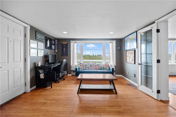 Home Office, Interior, Recessed Lighting, Wood Texture Flooring
