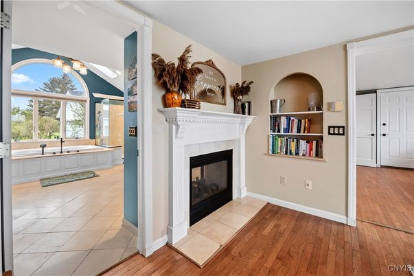 Fireplace, Interior, Wood Texture Flooring