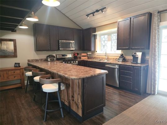 Interior, Kitchen, Stainless Steel Appliances, Wood Texture Flooring
