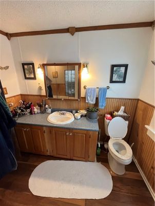 Bathroom, Dual Sink Vanities, Interior, Wood Texture Flooring