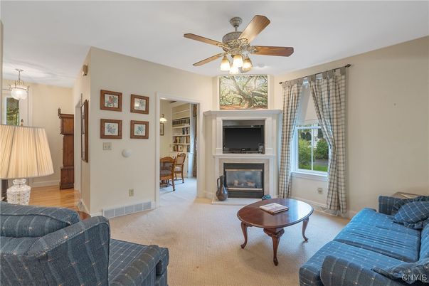 Fireplace, Interior, Living room, Pendant Lights