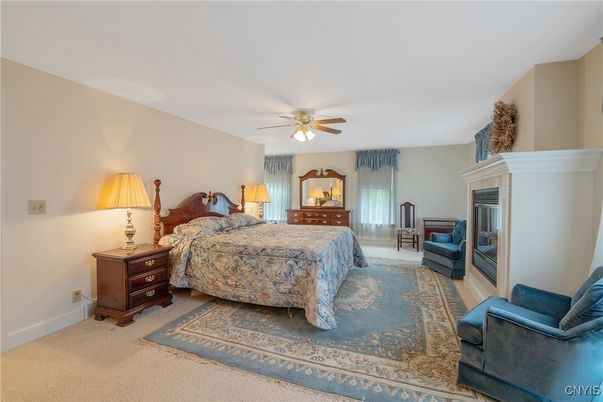 Bedroom, Fireplace, Interior