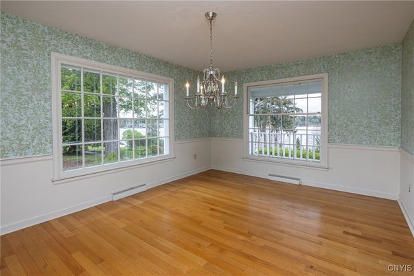 Chandelier, Empty room, Interior, Wood Texture Flooring