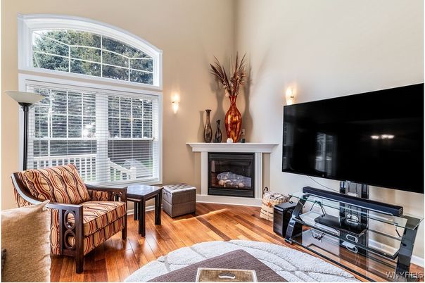 Fireplace, Interior, Wood Texture Flooring