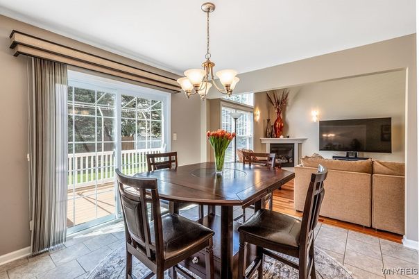 Chandelier, Dining room, Fireplace, Interior, Living room