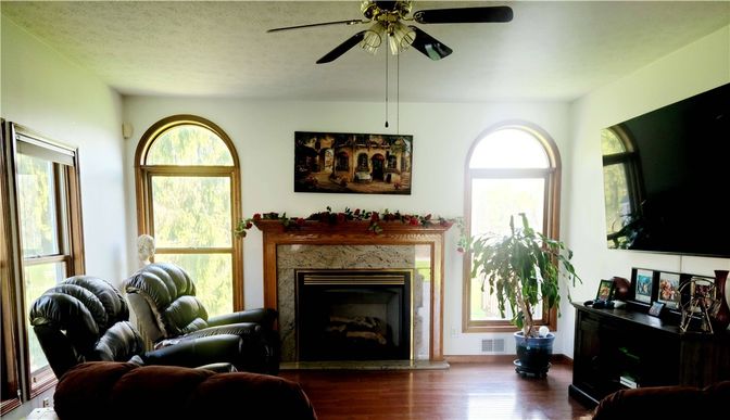Fireplace, Interior, Wood Texture Flooring