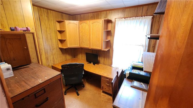 Home Office, Interior, Wooden Walls