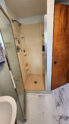 Bathroom, Glass Shower, Interior, Marble