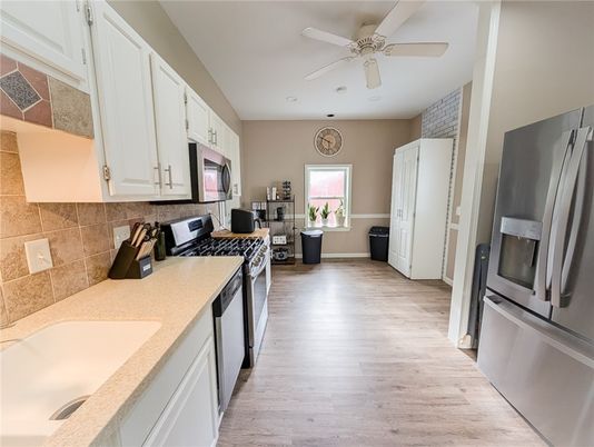 Interior, Kitchen, Recessed Lighting, Wood Texture Flooring