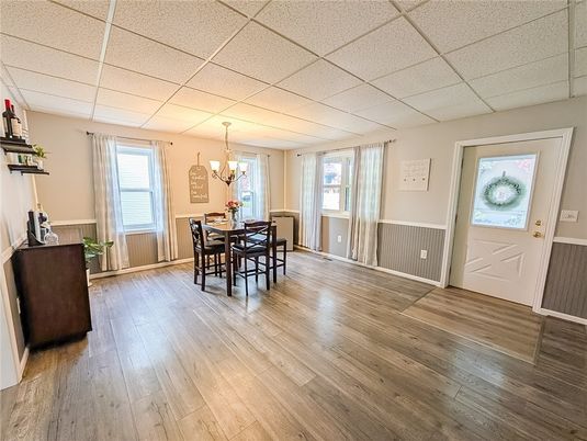 Chandelier, Dining room, Interior, Wood Texture Flooring