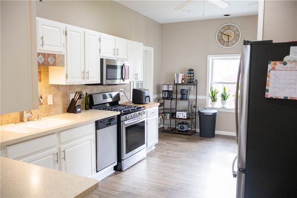 Interior, Kitchen, Recessed Lighting, Wood Texture Flooring