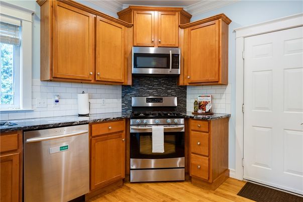 Interior, Kitchen, Stainless Steel Appliances, Wood Texture Flooring
