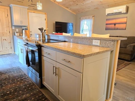 Interior, Kitchen, Pendant Lights, Recessed Lighting, Wooden Ceilings, Wood Texture Flooring