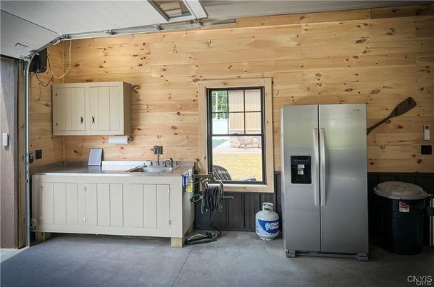 Interior, Kitchen, Stainless Steel Appliances, Wooden Walls