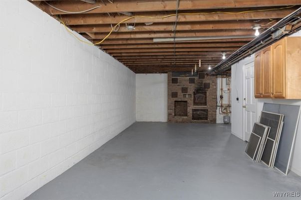 Empty room, Fireplace, Interior, Stone Walls, Wooden Beams