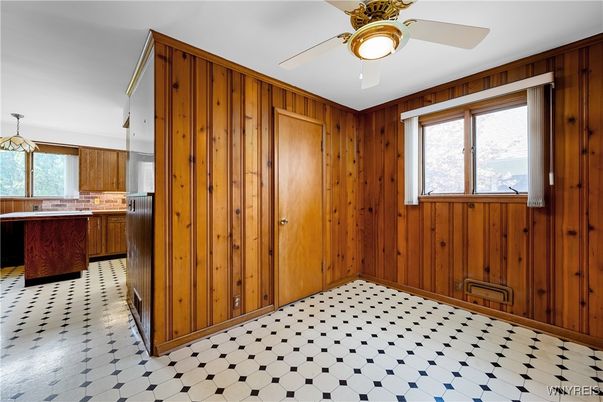 Empty room, Interior, Kitchen, Wooden Walls