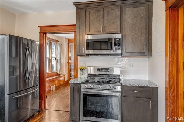 Interior, Kitchen, Stainless Steel Appliances, Wood Texture Flooring