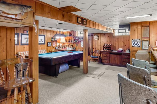 Billiard Table, Game Room, Interior, Wooden Walls