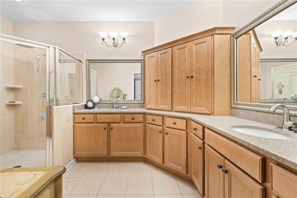 Bathroom, Dual Sink Vanities, Glass Shower, Interior