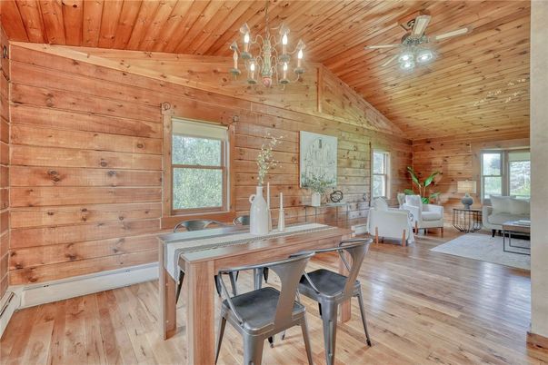 Chandelier, Dining room, Interior, Living room, Wooden Ceilings, Wood Texture Flooring, Wooden Walls