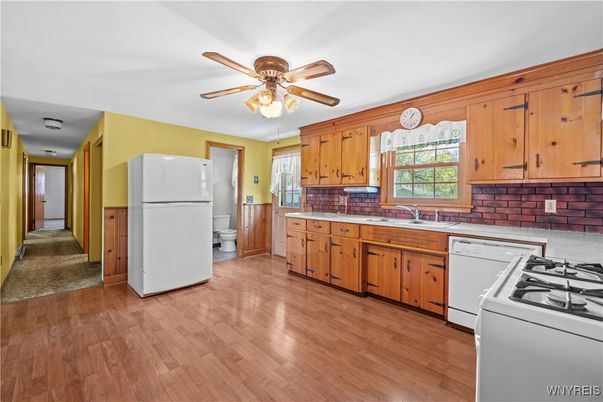 Interior, Kitchen, Wood Texture Flooring