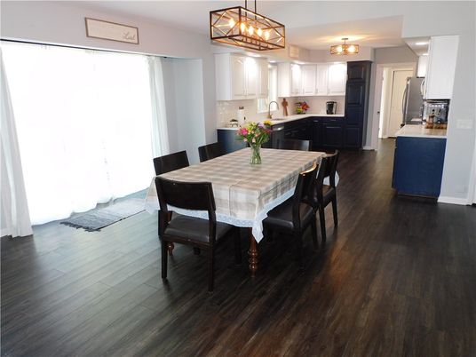 Chandelier, Dining room, Interior, Kitchen, Wood Texture Flooring